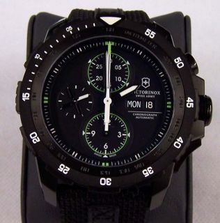 Victorinox Swiss Army Watch Alpnach Automatic Chronograph Black Green 241527 New  