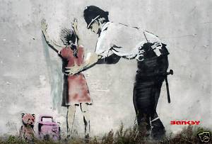 Banksy Police Stop and Search Girl Canvas Photo Print  