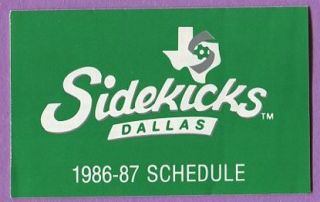 1986 87 Dallas Sidekicks Soccer MISL League Schedule K0396  