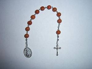 Custom St Juan Diego Chaplet 1 Decade Rosary Our Lady of Guadalupe gemstone  