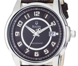Bulova Men's 96B128 Precisionist Claremont Brown Leather Watch 042429464759  