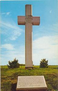 Postcard Monuments Padilla Cross Lyons KS  