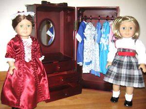 Doll Trunk Furniture Wardrobe Storage Made to Fit American Girl 18 inch Journey  