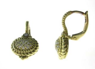 Judith Ripka La Petite 18K Gold Pave Diamond Earrings  