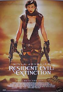 Resident Evil Extinction Poster Milla Jovovich 2 Guns  