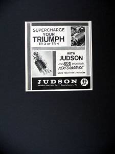 Judson Triumph TR 3 4 supercharger 1964 Print Ad  