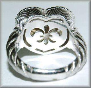Judith Ripka Signature Heart Sterling Silver w Gold Accent Diamonique CZ Ring  