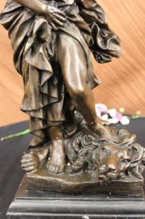 Original Religious Judas w Lion Jesus Bronze Sculpture  