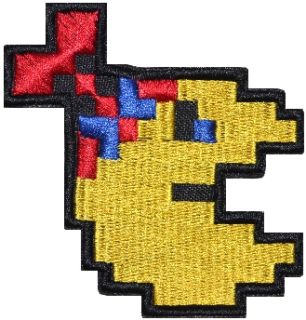 Pacman Junior Embroidered Patch Pac Man Ghost Blinky Inky Mr MS Pixel  