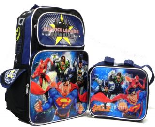 Justice League Backpack and Justice League Lunch Bag School Set
