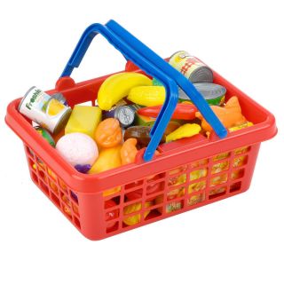 Just Like Home 40 Piece Shopping Basket Red
