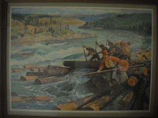 The Last Log Drive of The West Print Painted by John Clymer Clearwater