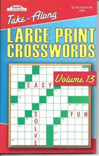 Kappa Take Along Large Print Crosswords Fun Puzzle Book Volume 13 New