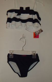Kate Mack Blue White 2 PC Swim Suit Size 2T New