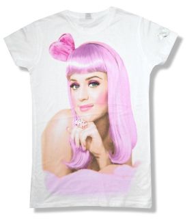 KATY PERRY HALF TONE PINK HAIR PORTRAIT BABY DOLL T SHIRT NEW JUNIORS