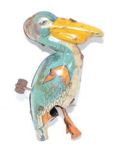 Vintage J Chein Co U s A Pelican Wind Up as Is