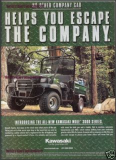 2001 Kawasaki Mule 3000 Series Utility Vehicle Print Ad