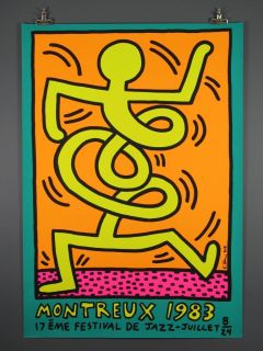 Keith Haring Montreux Jazz Festival Silk Screen Print 1983 Graffiti