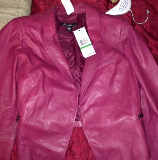 Maroon Kenneth Cole Leather Jacket