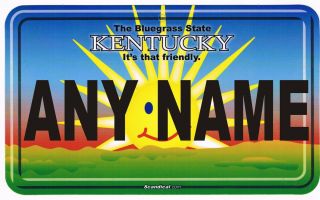 Personalized T Shirt Kentucky The Bluegrass State Custom Name License