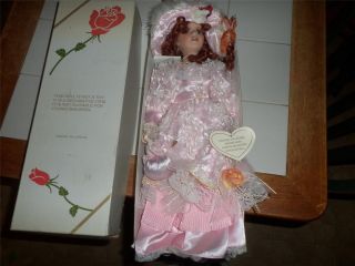 Chantell Collection Porcelain Doll Hand Crafted and Painted w Stand