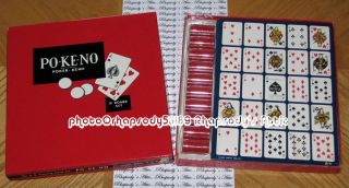 Po Ke No 12 Board Set Poker Keno Pokeno Card Game Red Box