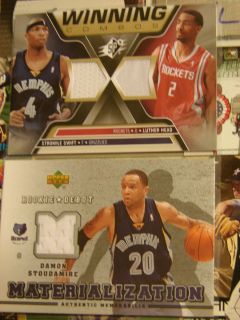 RARE DAMON STOUDAMIRE GAME USED JERSEY CARD SWIFT/HEAD DUAL GAME