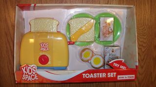 Kids Play Kitchen Food Toaster Dishes Kids Space Play Set Cute