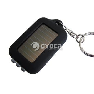 Keychain Portable 3 LED Flashlight Solar Powered Torch High Quality