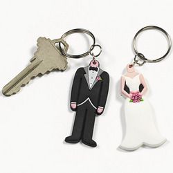 Set of 2 Wedding Bride Groom Keychains Party Favors Gifts Goodies