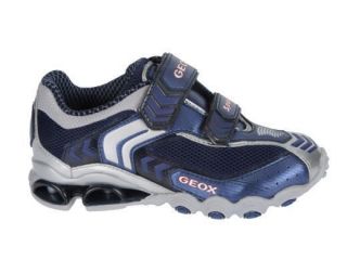 Kids Boys Geox J Tornado s Navy Silver J11F1S C0673 Velcro Sneakers