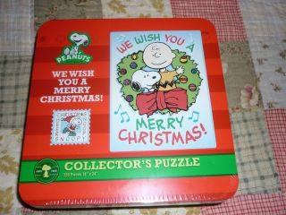  Collectors Puzzle in Tin We Wish You a Merry Christmas Fact Sealed