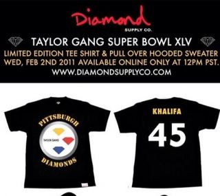 Diamond Supply x Wiz Khalifa x Pittsburgh Steelers Tee L Shirt Crew