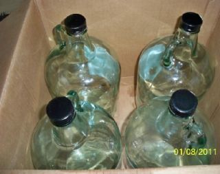 Clear Glass Gallon Wine Jugs with Handle Screw Lids