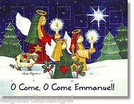 Come Emmanuel Religious Advent Calendar w Prayer Pamphlet 7 5 8 x 10