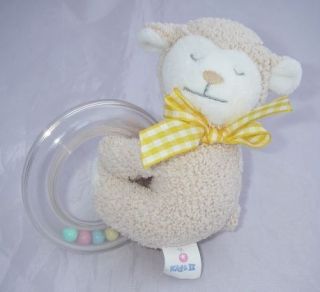 Kids II Plush Leah Lamb Sheep Baby Rattle Ring 2002 2