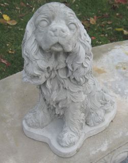Concrete Cavalier King Charles Dog Statue or Monument