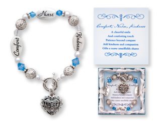 Nurse Kindness Comfort Silver Charm Bracelet Gift Boxed