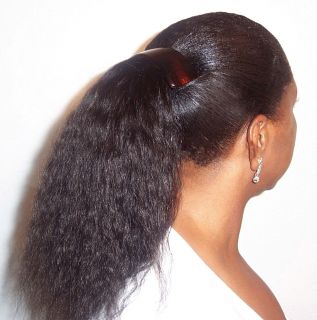 Human Hair Kinky Straight Remy Clip on Ponytail Hair Extension