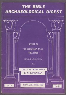 Archaeological Digest Ju Y Sept 1955 Vol x No 3DR J O Kinnaman