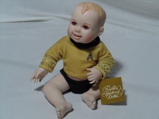 RARE Franklin Heirloom Star Trek Captain James T Kirk Baby Doll w Orig
