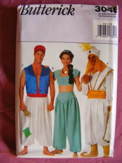 Butterick 3048 Sewing Pattern Adults Aladdin Jasmine Costume 1993