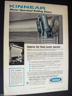 Kinnear Motor Rolling Doors Columbus Oh 60s Print Ad