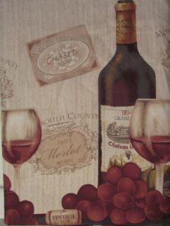  Vineyard Wine Bottles Chablis 36L Tiers Valance Kitchen Curtains Set