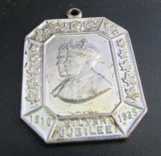 KING GEORGE V QUEEN MARY 1910 1935 SILVER JUBILEE MEDALLION OCTAGON