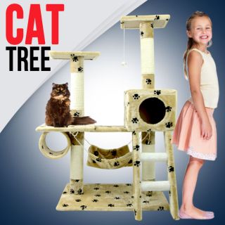 47 Cat Tree Condo House Furniture Scratcher Post Toy Hammock 3 Tier