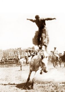 1923 Klamath Falls or Oregon Rodeo Roundup Cowboy Getting Bucked Off