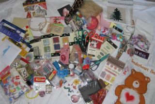 HUGE Craft Supplies LOT Scrapbook Stickers Knitting Sewing Embroidery