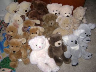Build A Bear BABW Lot of 18 Teddy Bears Koalas Puppy Dogs Plush