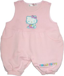 New Hello Kitty Baby Ice Cream Embroider Jumper Overall Romper Sz 0 6M